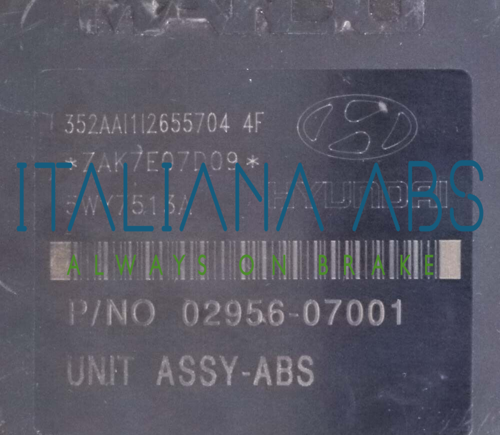 Centralina ABS HYUNDAI, codici identificativi: 5891007300 BH60103500 0295607001